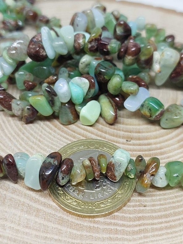 Krizopras Taşı Doğal Küçük Taşlar Dizi - Resim 2