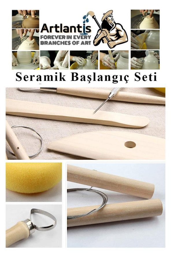 Seramik Başlangıç Seti 8 Parça 1 Paket Modelaj Modelleme Hekel Çömlek Sanatsal Ebeşuar Hobi Düzeltme - 5