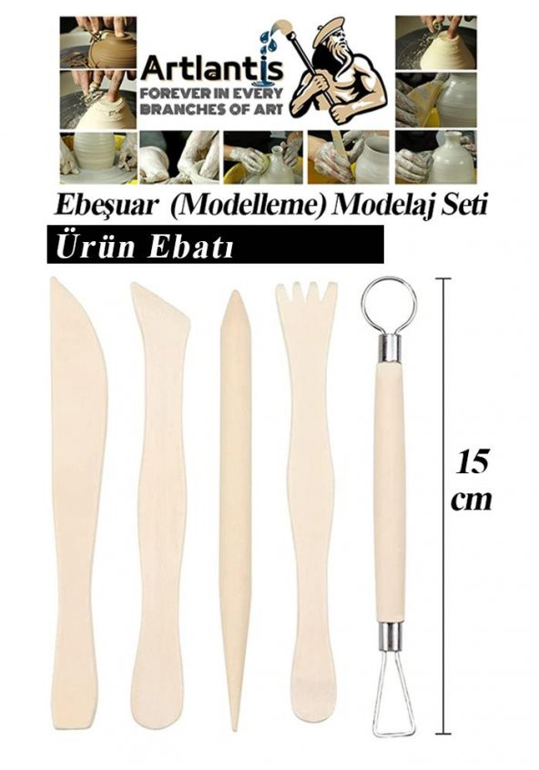 Seramik Başlangıç Seti 13 Parça 1 Paket Modelaj Modelleme Hekel Çömlek Sanatsal Ebeşuar Hobi Düzeltme - 2