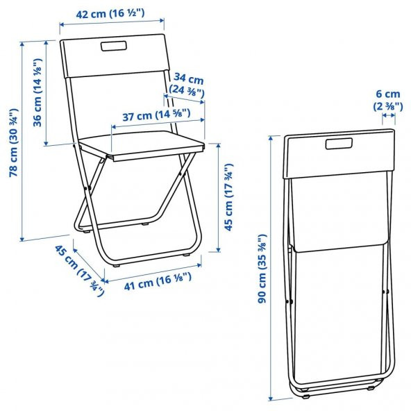 IKEA Gunde Katlanır Sandalye - Beyaz - 5