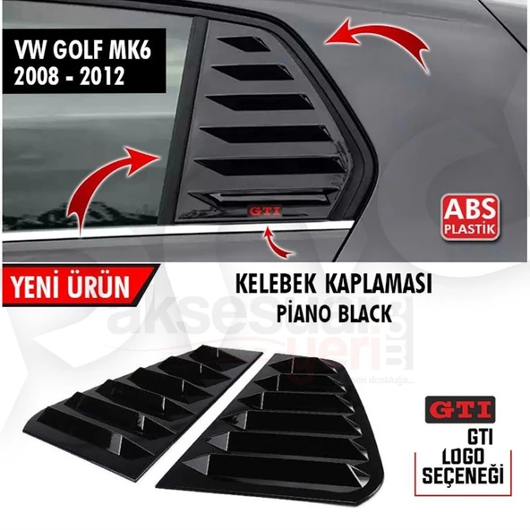 Vw Golf 6 2008-2012 Kelebek Cam Vizörü Kaplaması Siyah Renk - 3