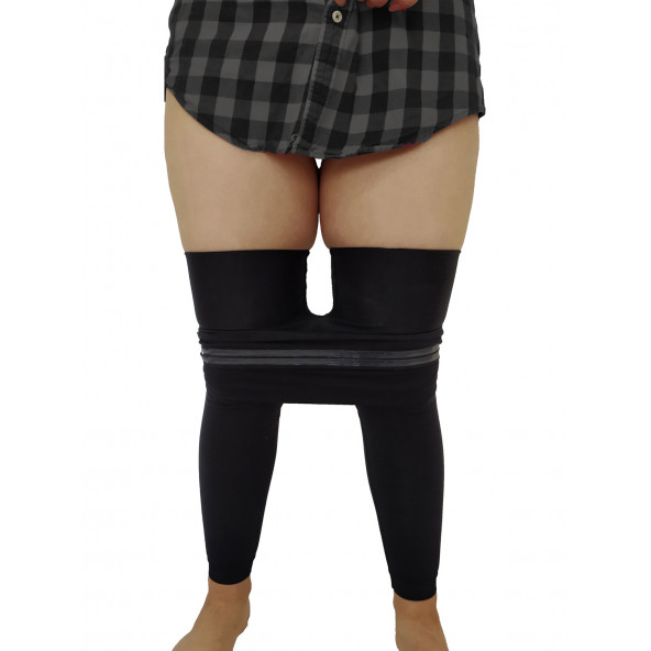 Korse Tayt Siyah Kadın Tayt Göbek Basen Toparlayıcı Tayt Doğum Sonrası Korsesi Spor Taytı - 2