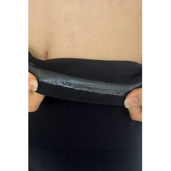 Korse Tayt Siyah Kadın Tayt Göbek Basen Toparlayıcı Tayt Doğum Sonrası Korsesi Spor Taytı - 8
