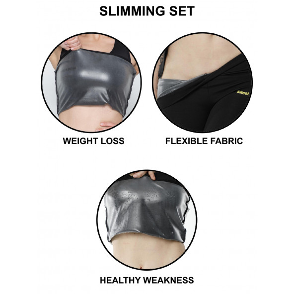 Sauna Termal Hızlı Zayıflama Kilo Verme Takımı Orjinal Spor Tayt Ve Fermuarlı Üst Set - 5