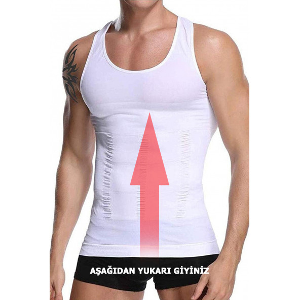 Erkek Korse Atlet Bel Korsesi Toparlayıcı 2 Li Set Inceltici Korse Atlet - 5