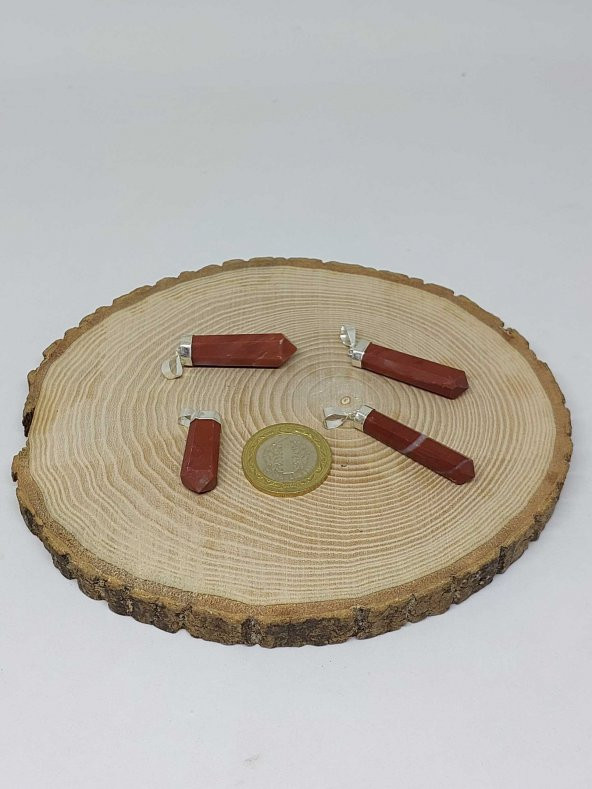 Jasper Taşı 925 Ayar Gümüş Aparatlı Kolye Ucu - 3