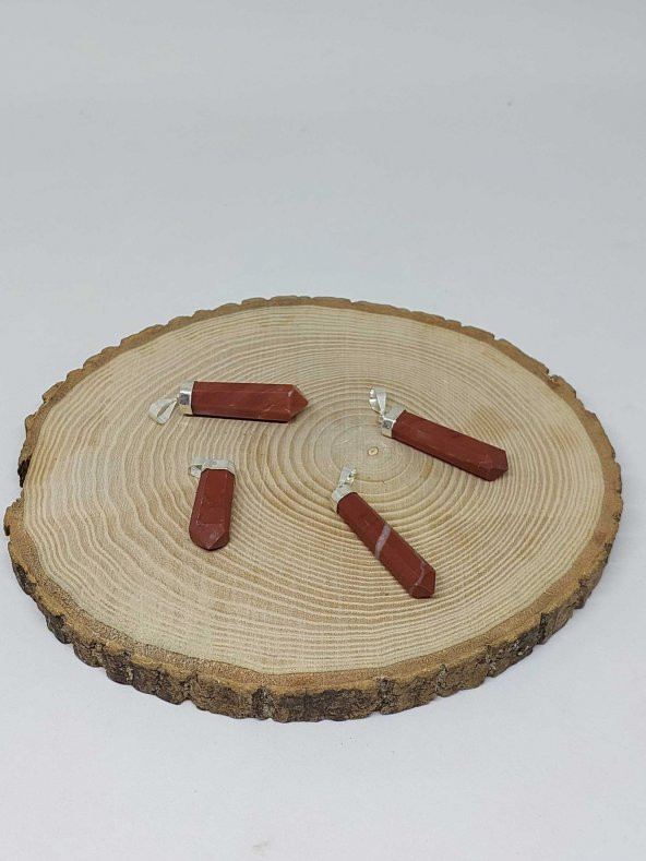 Jasper Taşı 925 Ayar Gümüş Aparatlı Kolye Ucu - 4