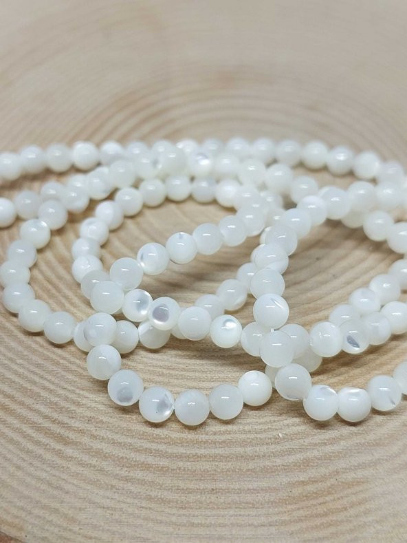 Sedef Taşı Beyaz Dizi 4mm ürün görseli