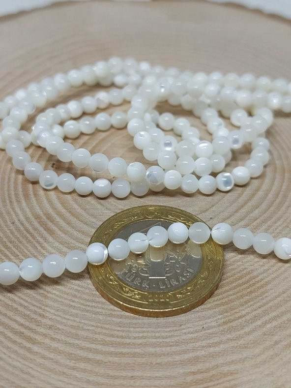 Sedef Taşı Beyaz Dizi 4mm - Resim 2