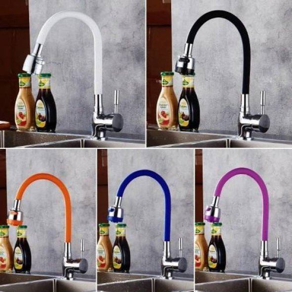 Renkli Oynar Başlıklı Silikonlu Musluk Başlığı Kubar Su Tasarruflu Musluk Başlığı - 8