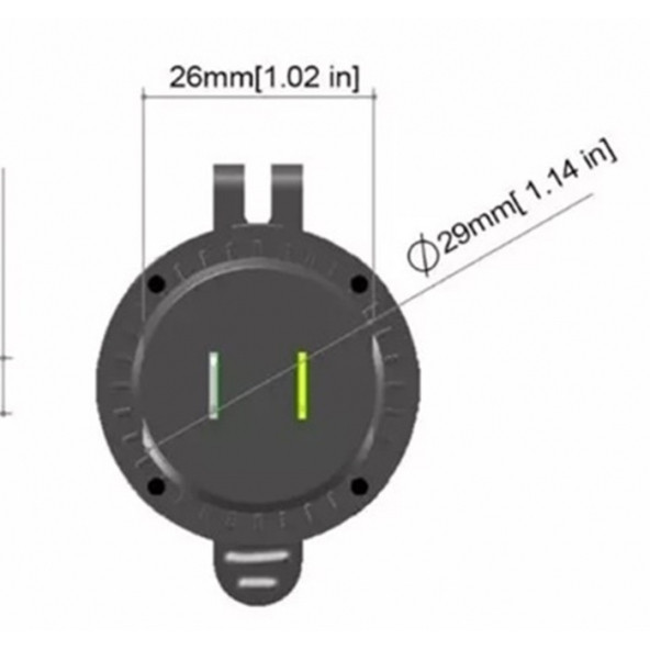12-24volt Araç/tekne/motosiklet için (Quick)hızlı Şarj Voltmetre Usb/Type C Portlu Mavi ışık - 3