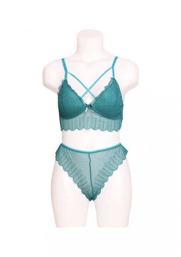 Dantelli Bralet Sütyen Takımı  Zümrüt - 1