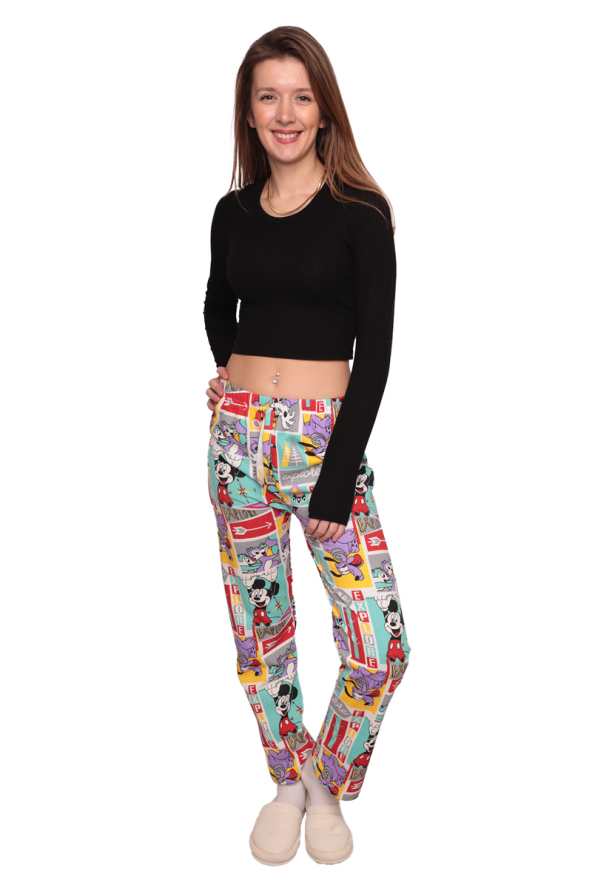 Çizgi Film Karakterli Kadın Pijama Alt 0785 | Lila