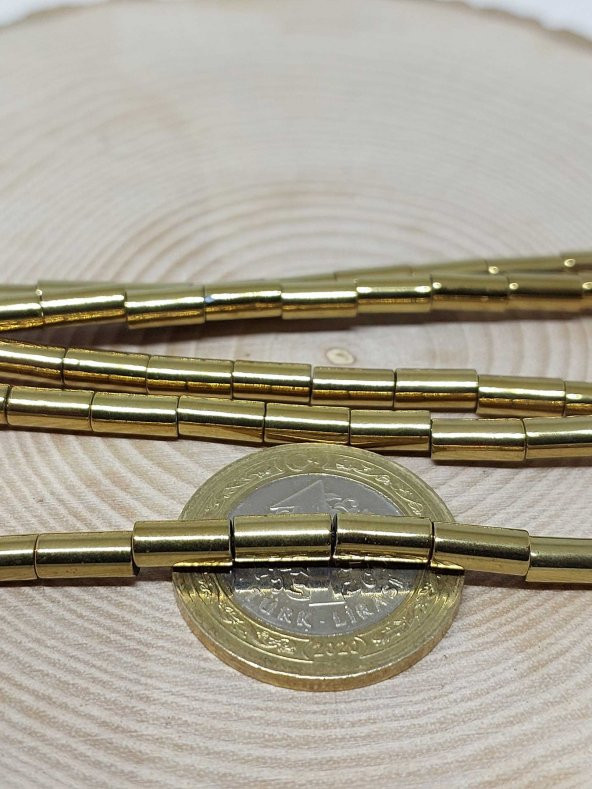 Hematit Taşı Silindir Dizi 4x8mm (36770) - Resim 2