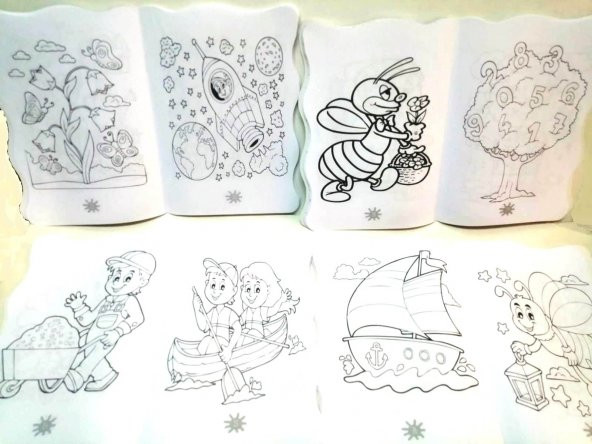 Yeni Sezon 2.seri Boyama Kitabı Seti 4 kitap 4x48=192 sayfa  ve 12 Renk Boyama kalemi - 4