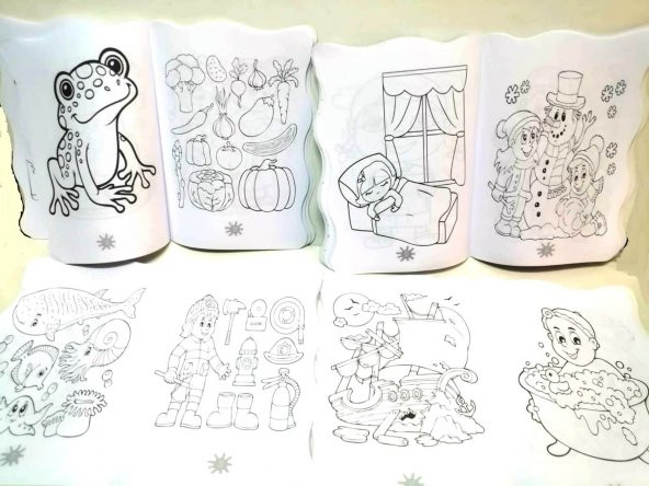 Yeni Sezon 2.seri Boyama Kitabı Seti 4 kitap 4x48=192 sayfa  ve 12 Renk Boyama kalemi - 5