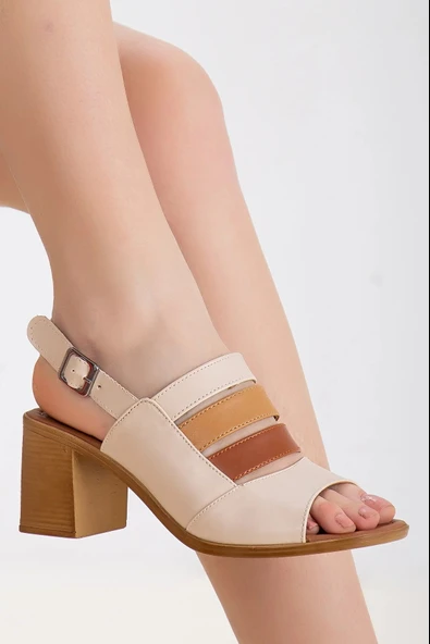 Walkenzo Frzn-2892 Kadın 7 Cm Topuklu Yazlık Ayakkabı - Resim 10