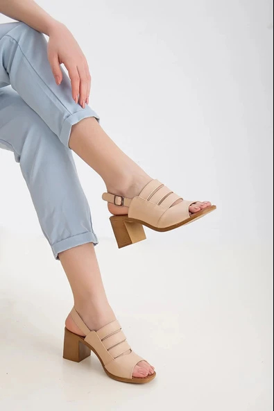 Walkenzo Frzn-2892 Kadın 7 Cm Topuklu Yazlık Ayakkabı - Resim 4