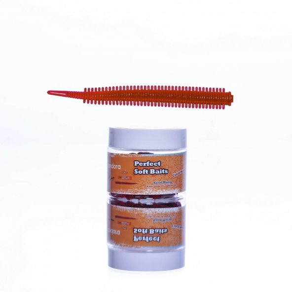 Pandora Perfect Soft Baits Sand Worm 7cm Kavanozlu Red Bery