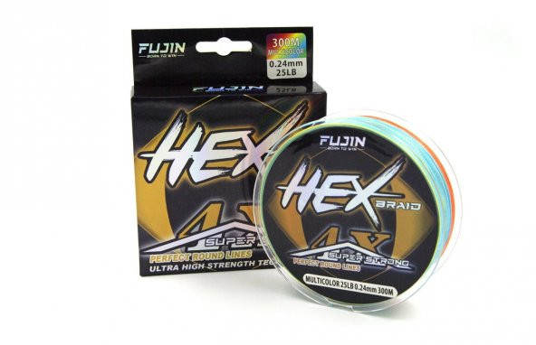 Fujin Hex Braid 4x 300mt Multicolor PE İp Misina 0,18 mm