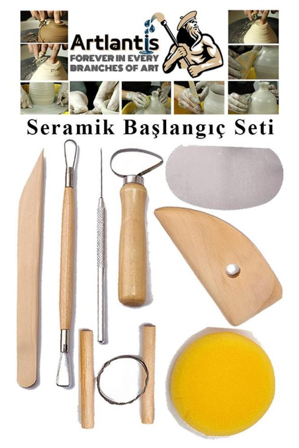 Seramik Başlangıç Boyama Seti 29 Parça 1 Paket Kil Hamuru Fırça Palet Akrilik Boya Modelaj Modelleme Heykel Ebeşuar - 2