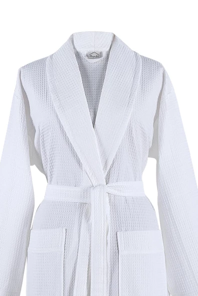 Waffle | Pike %100 Pamuklu Bornoz Unisex  Premium Yeni Trend Bornozu - 5