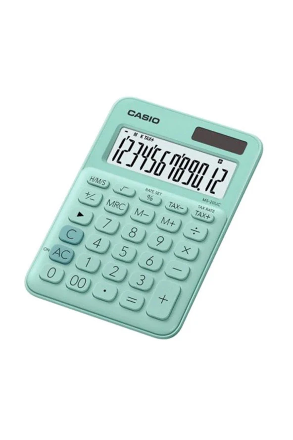 Casio 12 Hane Yeşil Masa Üstü Hesap Makinesi 12 Haneli Masa Üstü