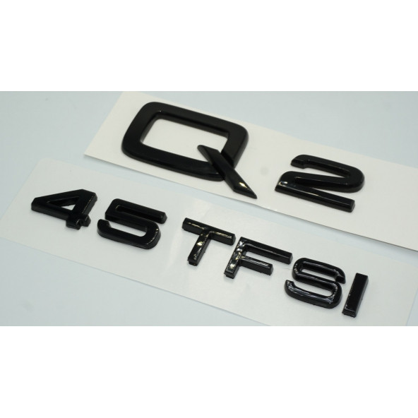 Audi Q2 45 TFSi Parlak Siyah ABS 3M 3D Bagaj Yazı Logo Orjinal Ürün - 2