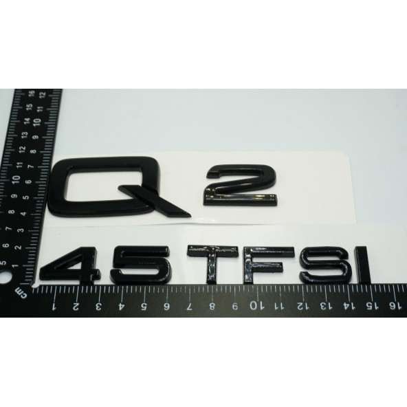 Audi Q2 45 TFSi Parlak Siyah ABS 3M 3D Bagaj Yazı Logo Orjinal Ürün - 3
