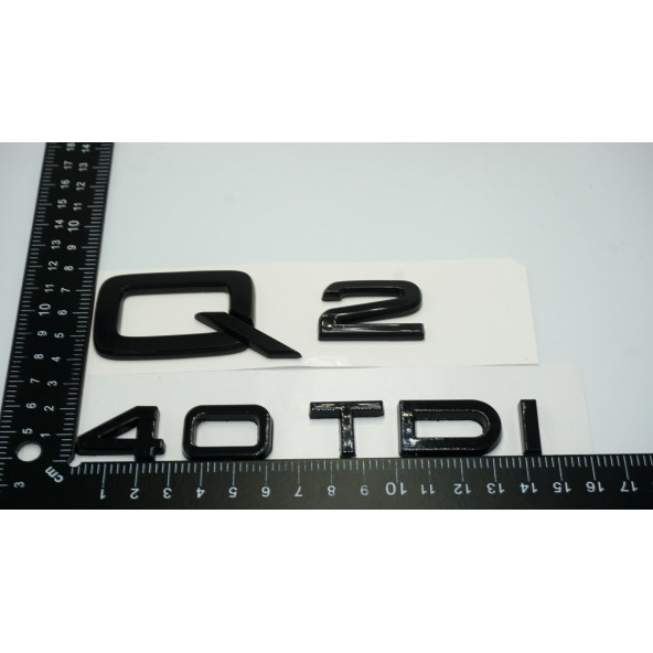Audi Q2 40 TDi Parlak Siyah ABS 3M 3D Bagaj Yazı Logo Orjinal Ürün - 3