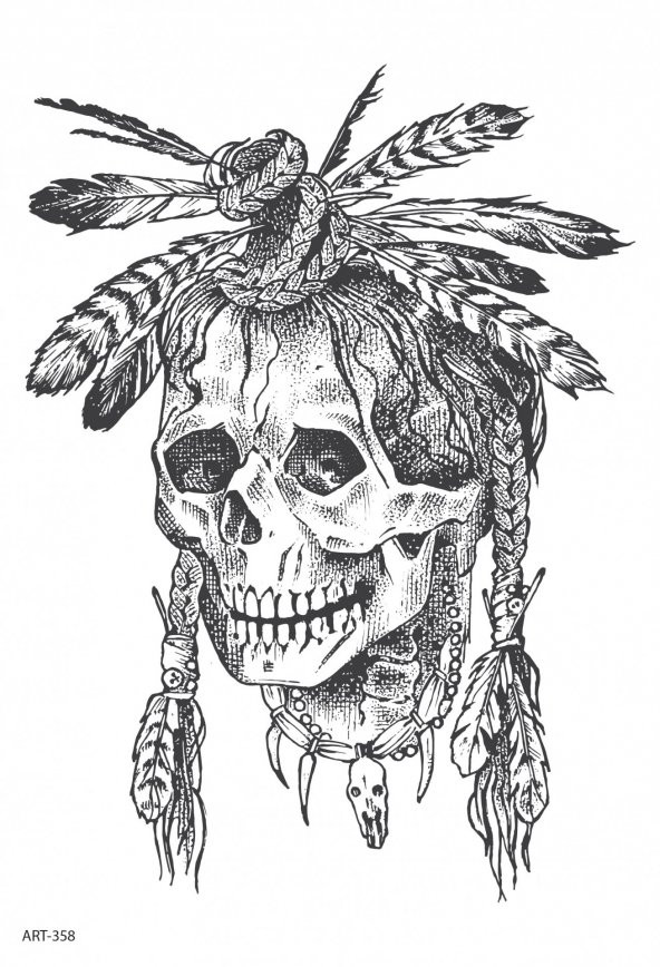 Kuru Kafa Geçici Dövme,Geçici Tattoo ,Vücut Dövme,Kol Bilek Dövme,Boyun Dövme,Sırt Dövme - Resim 2