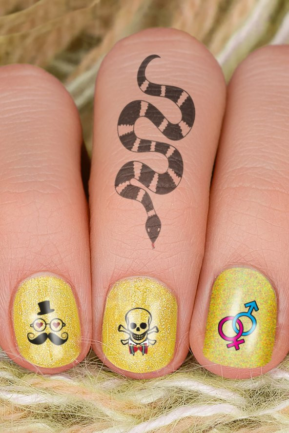 Şekil- 1 Tırnak Dövmesi, Tırnak Tattoo, Nail Art, Tırnak Sticker ürün görseli 1