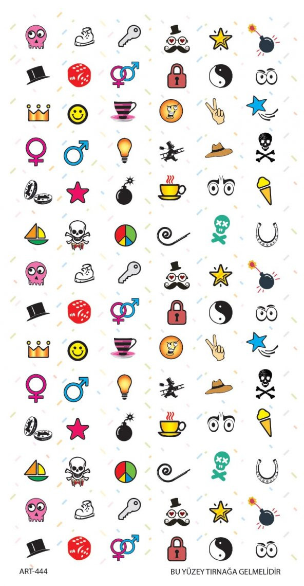 Şekil- 1 Tırnak Dövmesi, Tırnak Tattoo, Nail Art, Tırnak Sticker - Resim 2