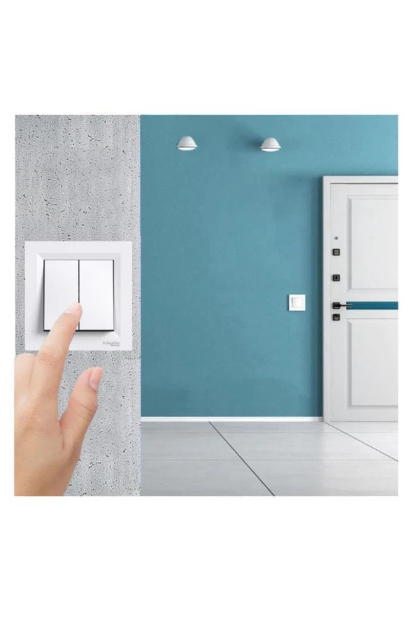 Schneider Asfora Komütatör (Yaylı) Beyaz - Resim 6