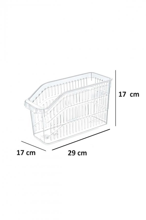 Buzdolabı Sepeti Istiflenebilir Kutu Dolap Içi Organizer 6 Adet Sepet Şeffaf 30x16x17 No:2 - 2