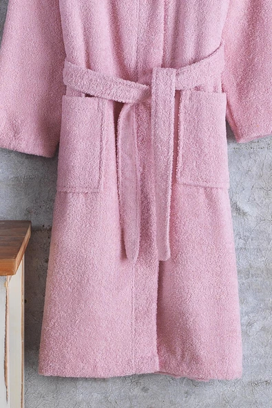 Zeynep Tekstil Pamuklu Kapşonlu Genç Bornoz Unisex Garson Boy Bornoz - 6