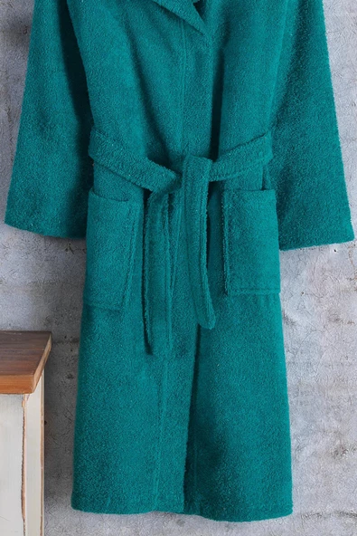 Zeynep Tekstil Pamuklu Kapşonlu Genç Bornoz Unisex Garson Boy Bornoz - 12