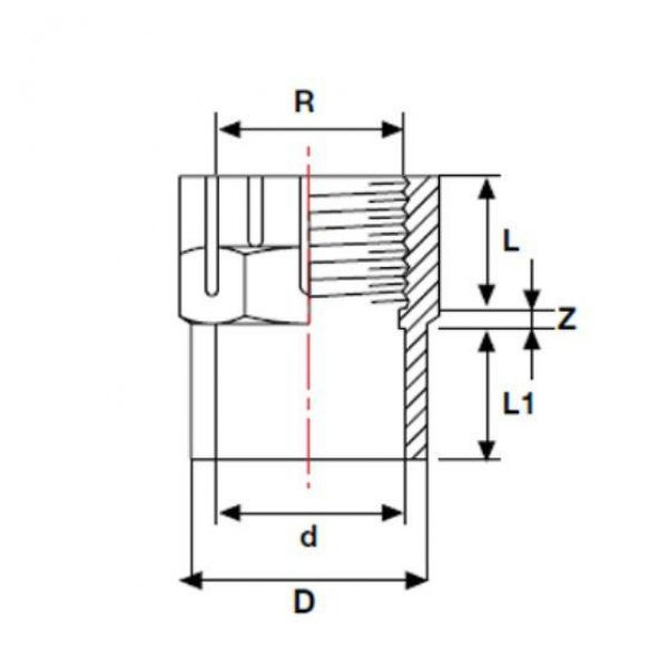 PVC YAPIŞTIRMA TEK TARAF İÇTEN DİŞLİ REDÜKSİYONLU ADAPTÖR ( DİŞİ ADAPTÖR ) ( Ø 90 ) ( 1 ADET )