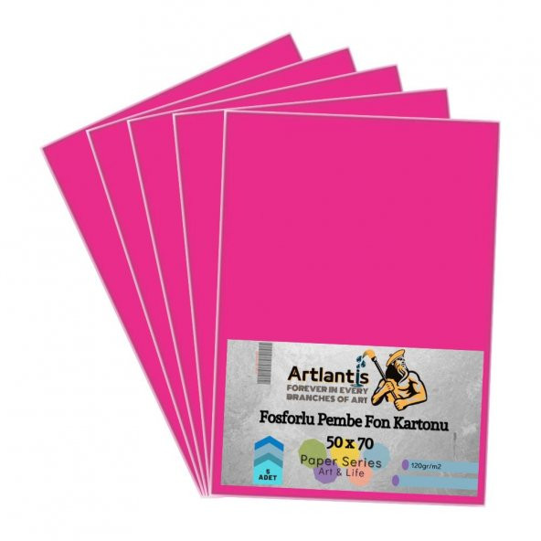 Fon Kartonu Fosforlu Pembe 50x70 5 Adet Artlantis Fosforlu Fon Kartonu Pembe 50*70 5 Adet