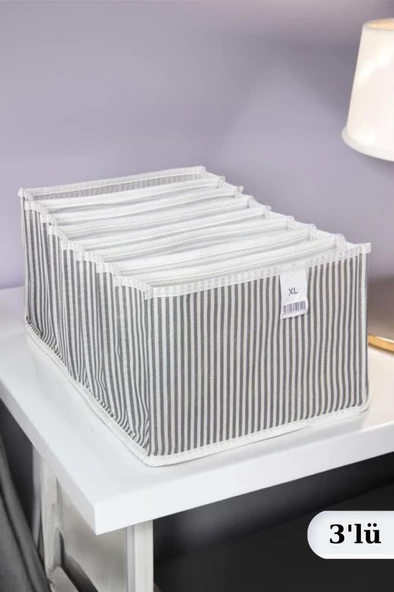 Digithome 3’lü Akordiyon Organizer Seti Çekmece İçi Düzenleyici X Large Gri - 100524 C1-1-152