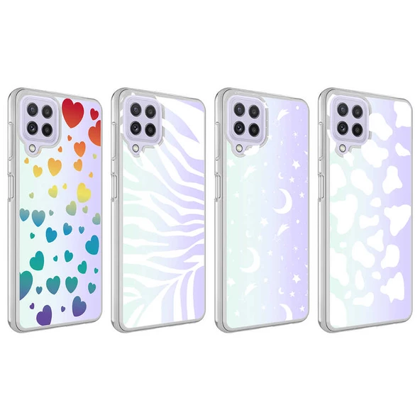 Galaxy M22 Kılıf Zore M-Blue Desenli Kılıf - 6
