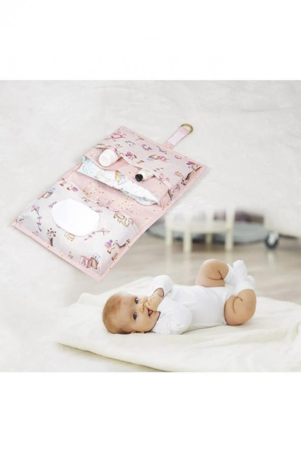 Digithome Baby Bölmeli Alt Bakım Çantası Pembe 24x40 -104294 C1-1-152