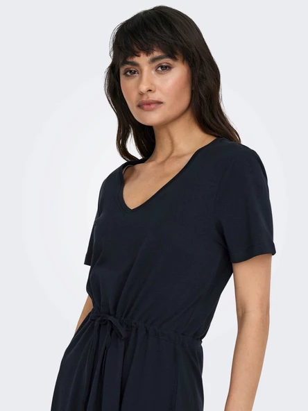 ONLY Bayan V Yaka Beli Bağlamalı Elbise 15286935 - 4