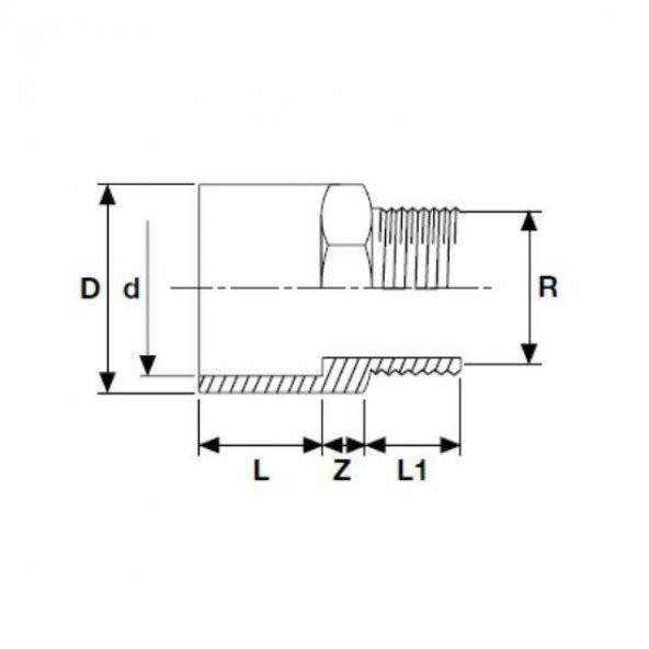 PVC YAPIŞTIRMA  TEK TARAF DIŞTAN DİŞLİ REDÜKSİYONLU ADAPTÖR ( ERKEK ADAPTÖR ) ( Ø 90 ) ( 1 ADET )