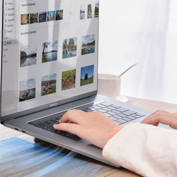 Baseus Laptop Standı İnce Tasarım Yapışkanlı Bilgisayar Standı Macbook PC Laptop Standı - 5