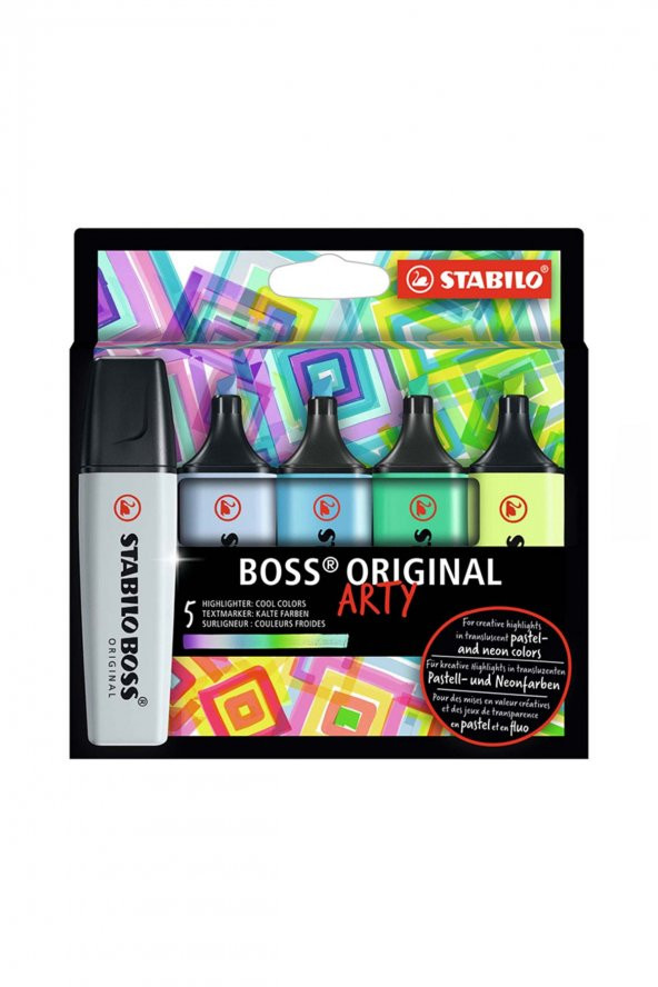 Boss Original Arty Soğuk Renkler Işaretleme Kalem Seti 5li