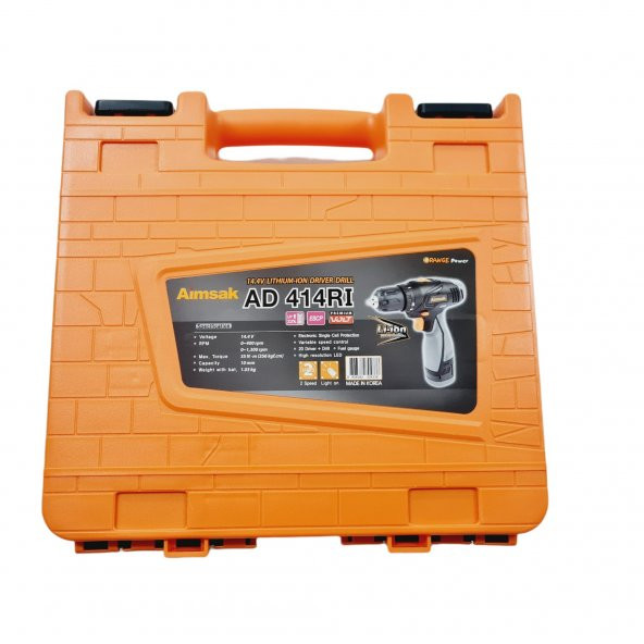 AİMSAK AD 414RI 14,4 VOLT 2,0 AMP AKÜLÜ VİDALAMA ( YEDEK BATARYALI )
