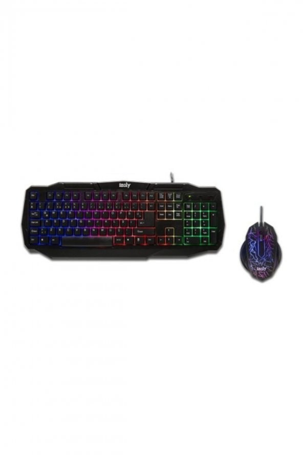 İzoly Warkey Z500 Kablolu Led Oyuncu Q Klavye Mouse Set