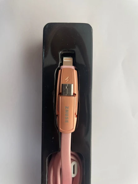 ZHUSE İOS ve USB Başlıklı Şarj Kablosu 2.1 Amper - 2