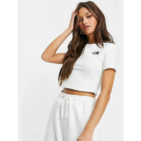 The North Face Kadın ESSENTIAL CROPPED SLEEVE Tişört NF0A55AOFN41 ürün görseli